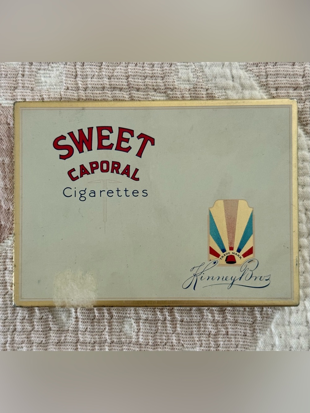 VINTAGE SWEET CAPORAL CIGARETTE TIN CONTAINER
